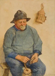 Fischer mit Korken